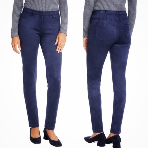 J. McLaughlin Becca Faux Suede Leggings in Winter Navy 8 - Picture 2 of 9